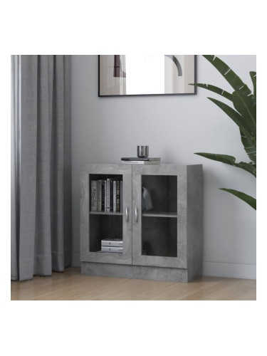 Sonata Шкаф витрина, бетонно сив, 82,5x30,5x80 см, ПДЧ