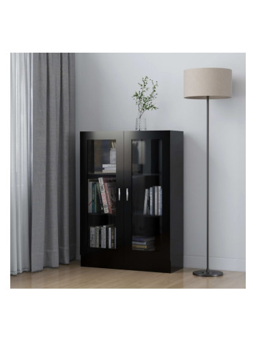 Sonata Шкаф витрина, черен, 82,5x30,5x115 см, ПДЧ