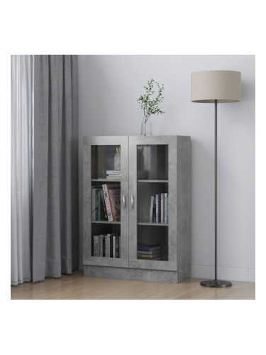 Sonata Шкаф витрина, бетонно сив, 82,5x30,5x115 см, ПДЧ