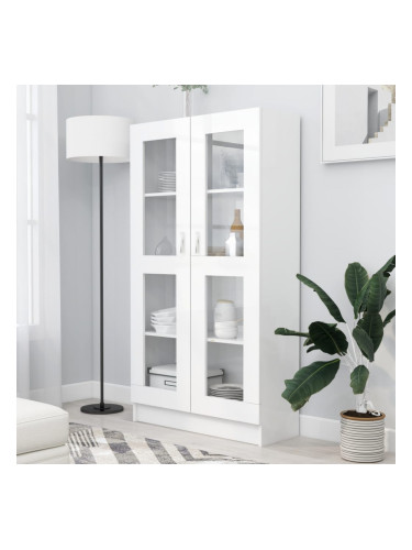 Sonata Шкаф витрина, бял, 82,5x30,5x150 см, ПДЧ