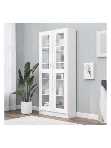 Sonata Шкаф витрина, бял, 82,5x30,5x185,5 см, ПДЧ