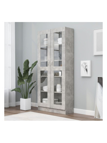 Sonata Шкаф витрина, бетонно сив, 82,5x30,5x185,5 см, ПДЧ