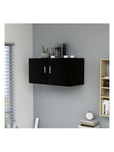 Sonata Шкаф за стена, черен, 80x39x40 см, ПДЧ