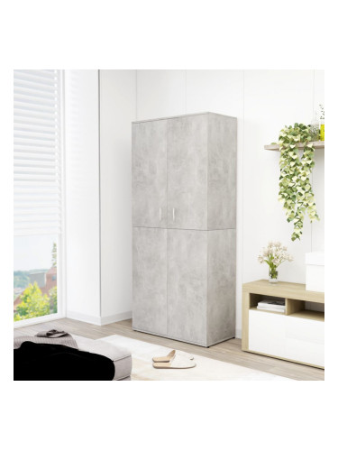 Sonata Шкаф за обувки, бетонно сив, 80x39x178 см, ПДЧ