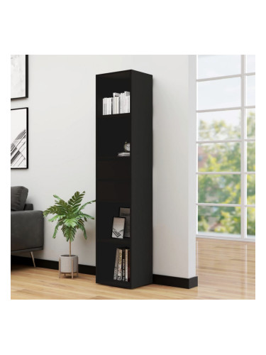 Sonata Шкаф библиотека, черен, 36x30x171 см, ПДЧ