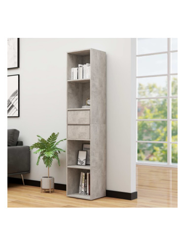 Sonata Шкаф библиотека, бетонно сив, 36x30x171 см, ПДЧ