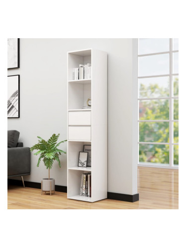 Sonata Шкаф библиотека, бял гланц, 36x30x171 см, ПДЧ