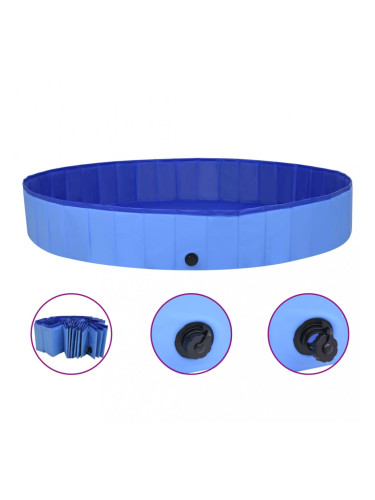 Sonata Сгъваем басейн за кучета, син, 200x30 см, PVC