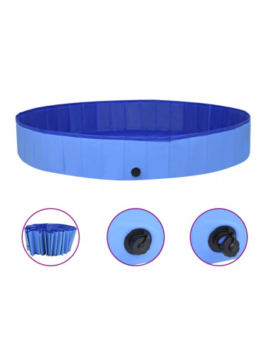 Sonata Сгъваем басейн за кучета, син, 300x40 см, PVC