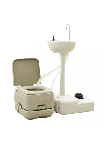 Sonata Преносима къмпинг тоалетна 10+10 л с мивка за ръце 20 л сива