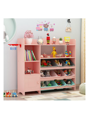 Детска библиотека - органайзер за играчки, Розова