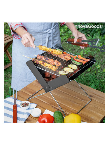 Мини Портативно Сгъваемо Барбекю на Дървени Въглища Foldecue InnovaGoods