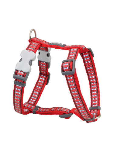 Каишка за Куче Red Dingo Червен Кост Светлоотразителен 30-48 cm