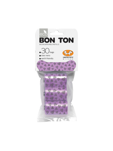 Хигиенни торбички United Pets Bon Ton Nano, Лилав, 30 броя