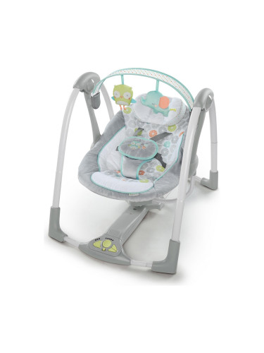 Люлеещ се стол Compact Swing - Hugs & Hoots Сив Бял Бебе