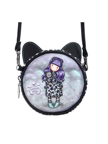 Чанта за Рамо Gorjuss Smitten kitten Черен Бял (13,5 x 5,5 x 13,5 cm)