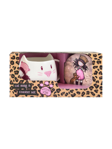 Комплект Gorjuss Purrrrrfect love Tass Подложки 2 Части Керамика Леопард