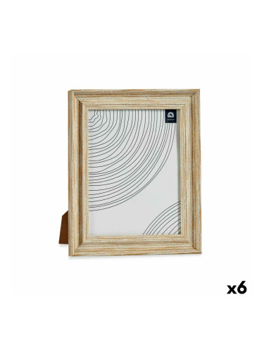 Рамка за снимки Кристал Златен Дървен Кафяв Пластмаса (26 x 2 x 31 cm) (6 броя)