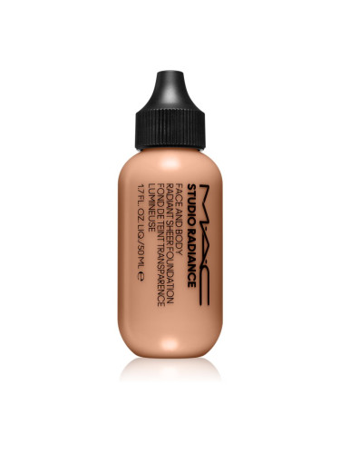 MAC Cosmetics Studio Radiance Face and Body Radiant Sheer Foundation лек фон дьо тен за лице и тяло цвят W3 50 мл.