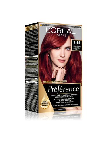 L’Oréal Paris Préférence боя за коса цвят 3.66 Intense Dark Red 1 бр.