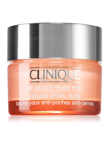Clinique All About Eyes™ Rich хидратиращ крем за очи против отоци и тъмни кръгове 30 мл.