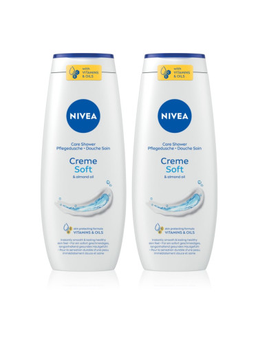 NIVEA Creme Soft душ гел - грижа изгодна опаковка 2 x 500 ml