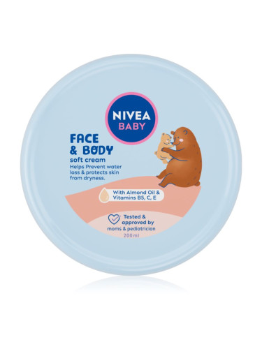 NIVEA BABY Soft хидратиращ крем за лице и тяло 200 мл.