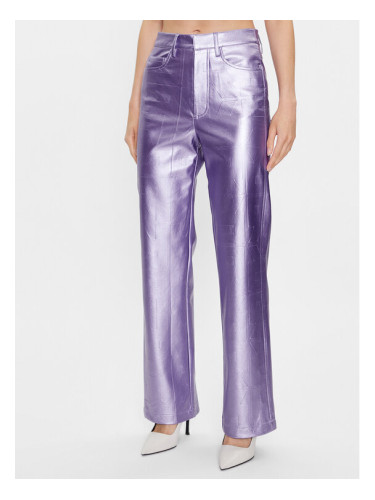 ROTATE Панталони от имитация на кожа Embossed 1000902225 Виолетов Relaxed Fit