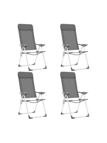 Sonata Сгъваеми къмпинг столове, 4 бр, сиви, алуминий