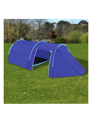 Водоустойчива 4-местна палатка за къмпинг, цвят морско син/светло син