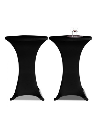 Еластични покривки за бар маси, диаметър 70 см, черни – 2 броя