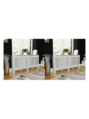 Sonata Паравани за радиатори, 2 бр, бели, MDF, 172 см