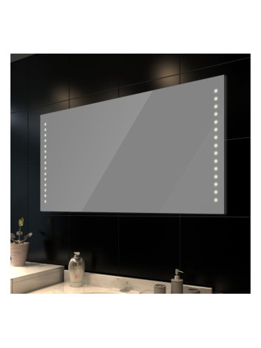 Стенно огледало за баня със LED светлини, 100 x 60 см (Д х В)