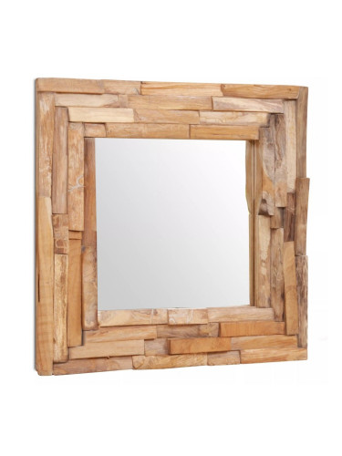 Sonata Декоративно огледало, тиково дърво, 60x60 см, квадратно