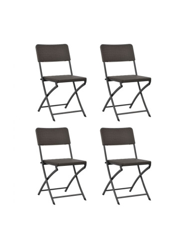 Sonata Сгъваеми градински столове, 4 бр, HDPE и стомана, кафяви