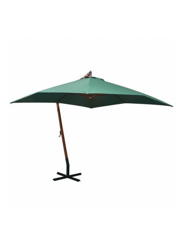 Sonata Висящ чадър за слънце, 300x300 см, дървен прът, зелен