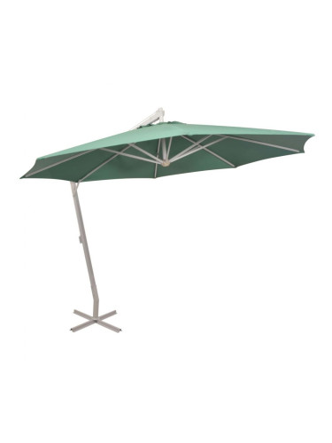 Sonata Висящ чадър за слънце, 350 см, алуминиев прът, зелен