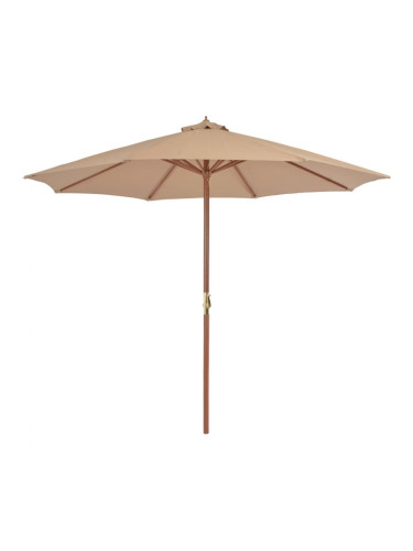 Sonata Градински чадър с дървен прът, 300 см, таупе
