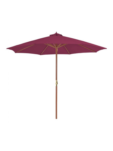Sonata Градински чадър с дървен прът, 300 см, бордо