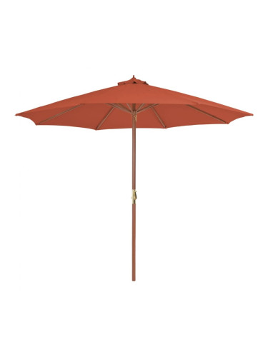 Sonata Градински чадър с дървен прът, 300 см, теракота