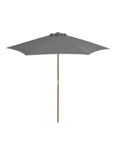 Sonata Градински чадър с дървен прът, 270 см, антрацит