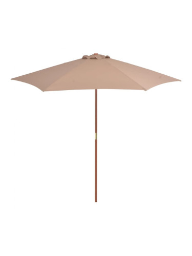 Sonata Градински чадър с дървен прът, 270 см, таупе