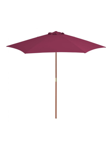 Sonata Градински чадър с дървен прът, 270 см, бордо червено