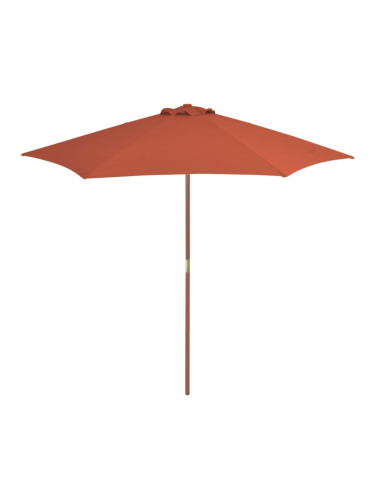 Sonata Градински чадър с дървен прът, 270 см, теракота