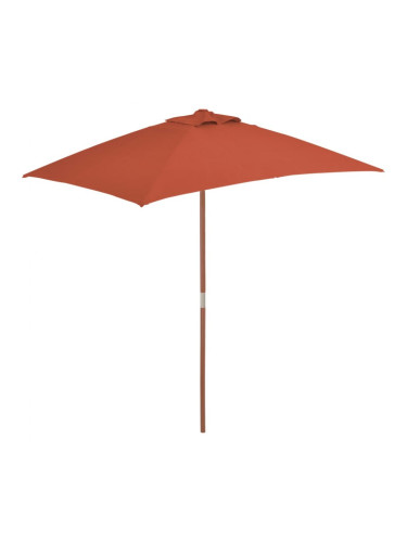 Sonata Градински чадър с дървен прът, 150x200 см, керемиден