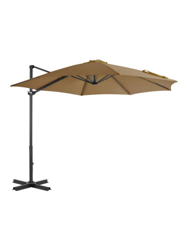 Sonata Градински чадър с чупещо рамо и алуминиев прът, 300 см, таупе