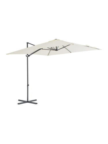 Sonata Градински чадър чупещо рамо и стоманен прът 250x250 см пясъчен