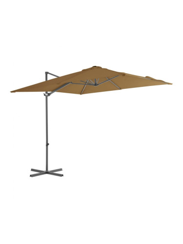 Sonata Градински чадър чупещо рамо и стоманен прът 250x250 см таупе