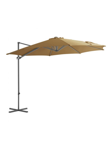 Sonata Градински чадър чупещо рамо и стоманен прът 300 см таупе