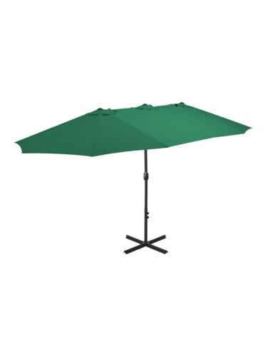 Sonata Градински чадър с алуминиев прът, 460x270 см, зелен